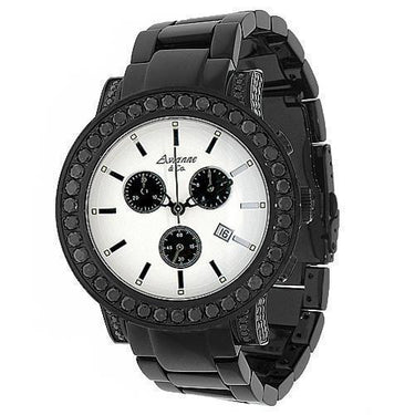 Avianne&Co Mens King Collection Diamond PVD Watch 9.52 Ctw